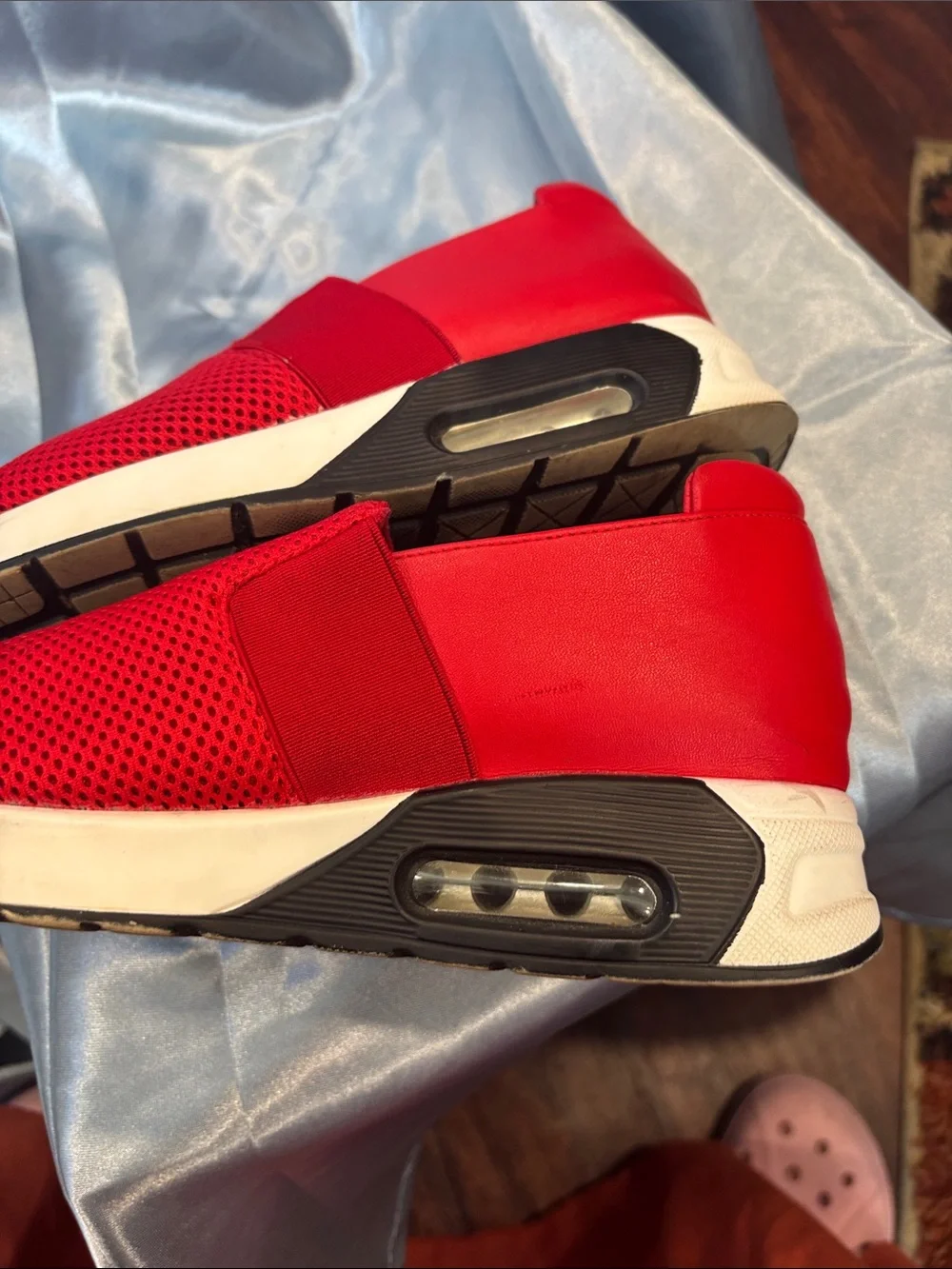 Michael Kors Red Slip-On Mesh & Leather Sneakers